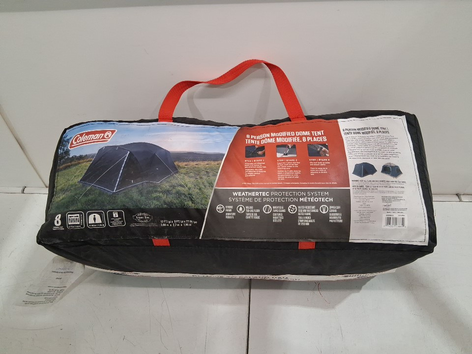 COLEMAN 8-PERSON modified dome full fly CAMPING TENT - 9FT x 12FT x 6FT-5" - blue (MODEL: 1985281) image 2