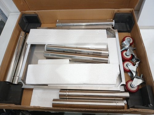 steel workbench on castor wheels - 24" x 30" x 32" - stainless steel (model: gzt61) image 4