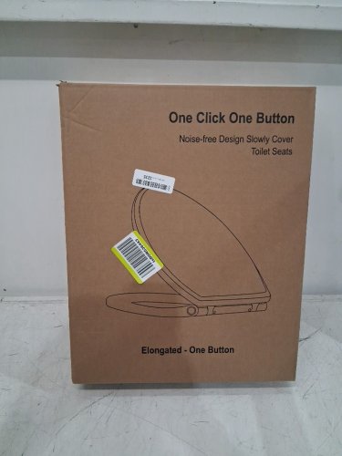 HIBBENT PREMIUM ONE BUTTON ELONGATED TOILET SEAT - WHITE image 2