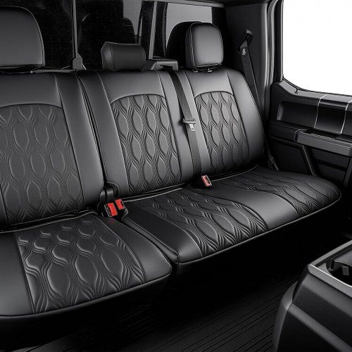 4PC Car Seat Covers - For 2015 to 2025 Ford F150 - Black image 2