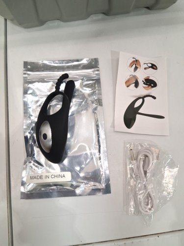 men's rechargeable vibrating cock penis Ring - black image 3