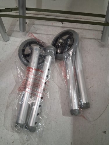 MEDLINE 2 BUTTON FOLDING WALKER 5'' WHEELS 300LB WEIGHT CAPACITY (MODEL:MDS86410W54H) image 4