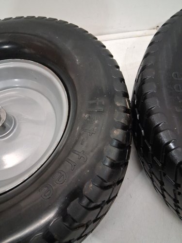 2pk AR-PRO Solid Flat Free Lawn Mower Tire - 16x6.50-8 - 3"- 4.3" Centered Hub - 3/4" Bushings - black image 5