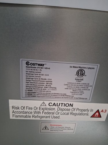 Costway Built-In Commercial Ice Maker with 110 lb/Day Stainless‑Steel Counter‑Depth Unit with Automatic Operation, 33 lb Storage Bin, Clear Bullet Cubes, 12–18 Min Cycle – Free‑Standing or Under‑Counter (MODEL: EP21967) image 7
