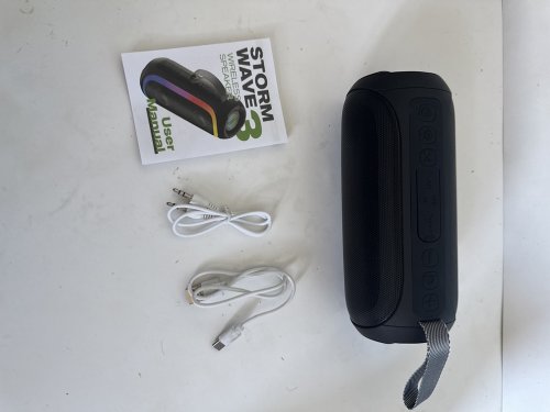 FBB STORMWAVE 3 PORTABLE WIRELESS BLUETOOTH 20W HIFI DEEP BASS SPEAKER WITH RGB LIGHT EFFECT - BLACK image 3