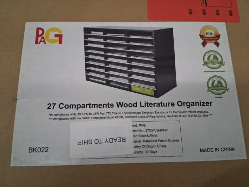 PAG Multi-Layer Wood Literature Organizer - 27 COMPARTMENTS - 31.5" x 12" x 21.5" - BLACK/WHITE (model: gwjg-b&w) image 6