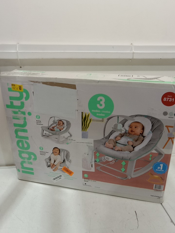 Ingenuity Keep Cozy 3-in-1 Grow with Me Vibrating Baby Bouncer Seat & Rocker - 6-40LBS - weaver/grey/white (MODEL: 8731) image 2