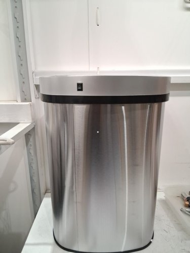 OVAL AUTOMATIC TOUCH FREE TRASH CAN - 13GAL - STAINLESS STEEL (model: tc-1350r-ss) image 8