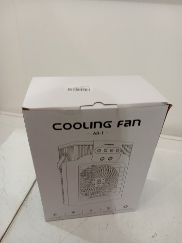 TIOKVIOP 4-in-1 personal portable evaporative air cooling fan with remote, 3 wind speed, 3 cool mist, 2-8 hour timer, and led light - WHITE (model: ab-1) image 3