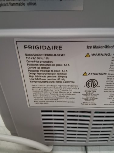 FRIGIDAIRE COMPACT COUNTERTOP ELECTRIC ICE MAKER - MAKES 26LBS OF ICE/DAY - SILVER (MODEL: EFIC189-B-SILVER) image 12