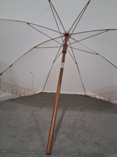 AMMSUN OUTDOOR PATIO BEACH UMBRELLA WITH FRINGE TASSEL - 7FT, UPF50+, PREMIUM STEEL POLE AND RIBS, PUSH BUTTON TILT - CREAM WHITE (MODEL: AM76009) image 5