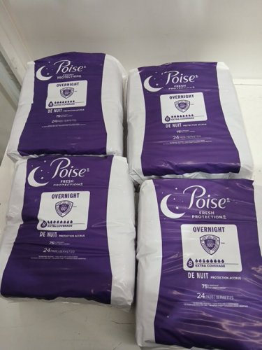 96pk poise overnight extra coverage Incontinence Pads - long length (8) - (model: 5599901) image 3