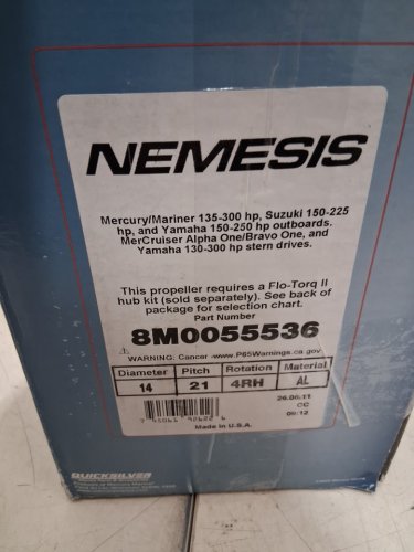 quicksilver nemesis aluminum performance propeller - 40-60h/p - black (model: 8m0055536) image 3
