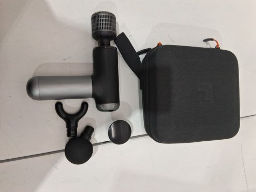 sharper image power percussion pro + compact hot and cold deep tissue massager with 4 attachments and 6 speeds - black - (model: 2427599). image 3