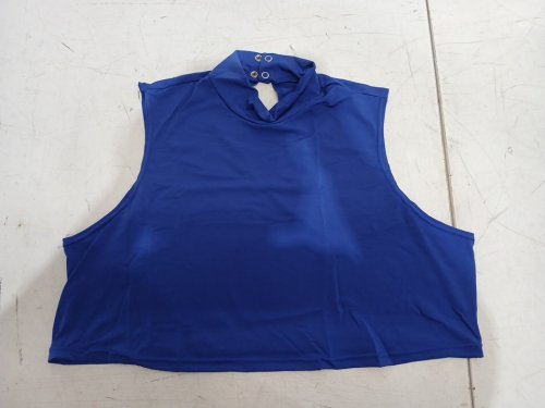 weissman elite jersey mock neck crop top - xxl - sapphire blue (model: 15609) image 3