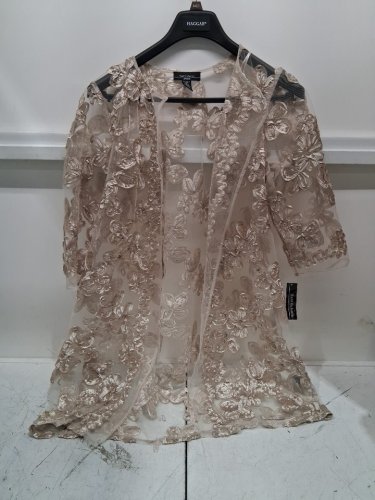 2PC women's r&m richards dress & jacket - size 12p - champagne (style : 1876P) image 8