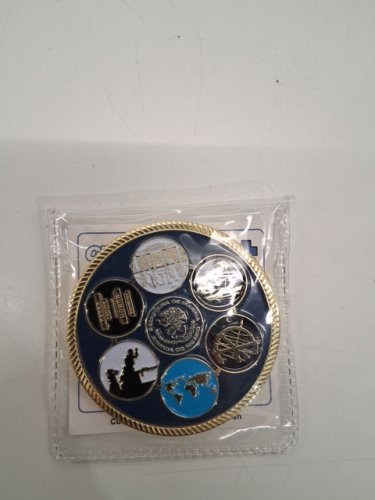 military challenge coin "Secretaría de Marina Armada de México" (Mexican Navy) - 2" - blue enamel fill and gold-plated image 2