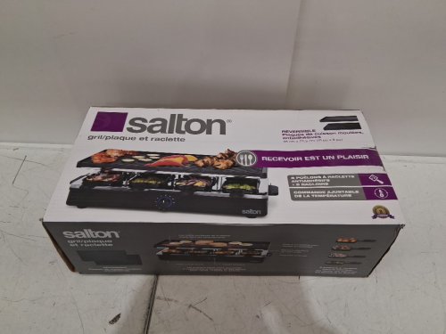 SALTON PARTY GRILL/GRIDDLE & RACLETTE - BLACK (MODEL: PG1645) image 2