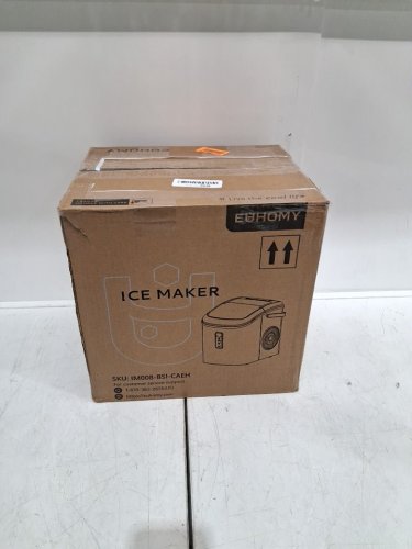 EUHOMY Countertop Ice Maker Machine with Handle, Basket & Scoop - MAKES 26LB Per Day - silver (MODEL: IM-01X/IM008-BSI-CAEH) image 2