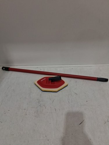 vileda bath shower magic sponge mop 360 reusable swivel head - red/grey image 3