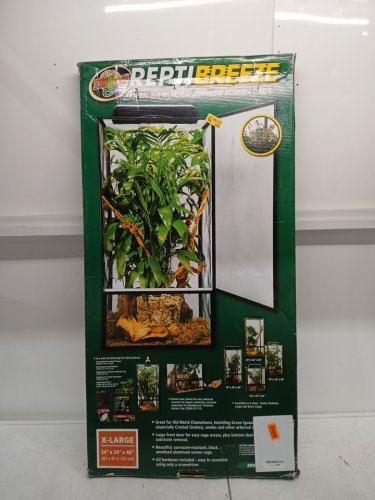 ZOO MED REPTIBREEZE Zoo Med ReptiBreeze Open Air Screen Cage - Medium, 16" x 16" x 30" - Black image 4