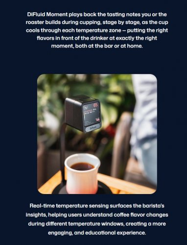DiFluid Moment Real-Time Flavour Reference Thermometer with CoffeeOS App  - Black (Model: DFT-CTM101) image 2