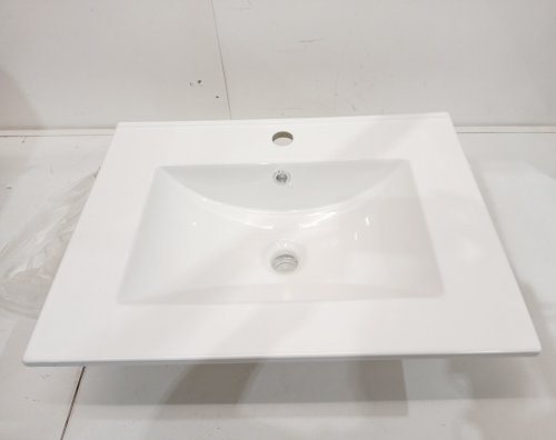 RECTANGULAR CERAMIC BASIN SINK - 24" x 18.5" - WHITE - (MODEL: US888203WT00) image 3