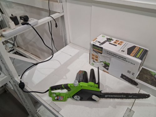 GREENWORKS ELECTRIC/CORDED CHAINSAW - 14" BLADE - 10.5A - GREEN (MODEL: 20222CA) image 6