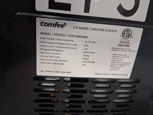Comfee self-cleaining portable countertop ice maker with Ice Basket and Scoop - 22lbs - black (model: ceri22b0abb) image 8
