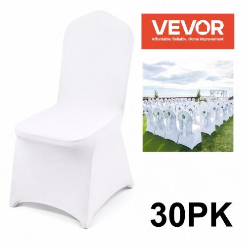 30PK STRETCHY CHAIR COVERS FOR EVENTS, BANQUETS & PARTIES - ROMANTIC WHITE image 1