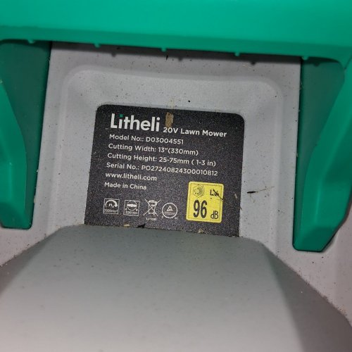 LITHELI CORDLESS LAWN MOWER - 13"- GREEN/BLACK - (MODEL: D03004551) image 9