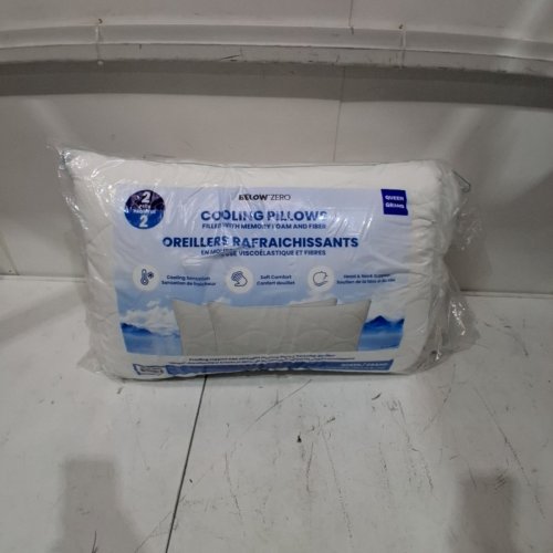2PK BELOW ZERO COOLING PILLOW WITH MEMORY FOAM AND FIBER - QUEEN - WHITE (MODEL : 2893207) image 2
