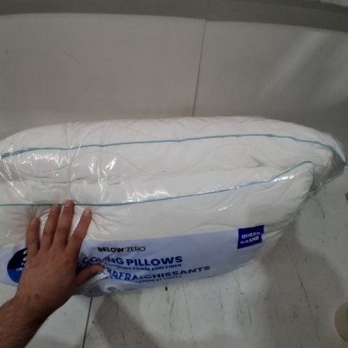 2PK BELOW ZERO COOLING PILLOW WITH MEMORY FOAM AND FIBER - QUEEN - WHITE (MODEL : 2893207) image 3