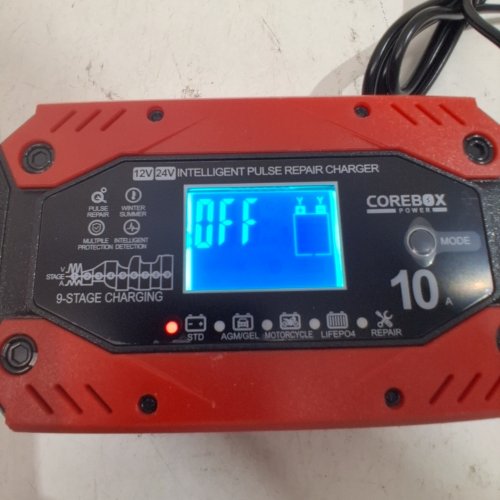 COREBOX SMART BATTERY CHARGER AND MAINTAINER - 12 V 10A; 24 V 5A - RED AND BLACK (MODEL: H-10CD) image 2
