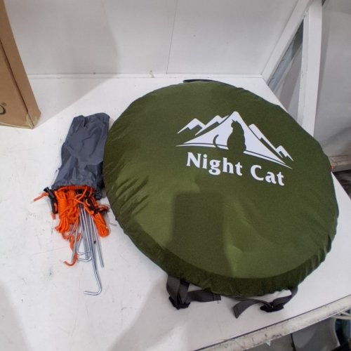 NIGHT CAT POP-UP WATERPROOF INSTANT EASY SETUP OUTDOOR CAMPING TENT - FITS 1 PERSON - 7.7FT X 3.3FT X 2.95FT - OLIVE GREEN/GREY (MODEL: CA-ZP-32-1P-AGN) image 4