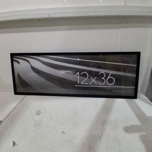 AMERICAN FLAT WALL MOUNTED HORIZONTAL OR VERTICAL HANGING WOODEN PLEXIGLASS PICTURE FRAME - 12" X 36" - BLACK image 2