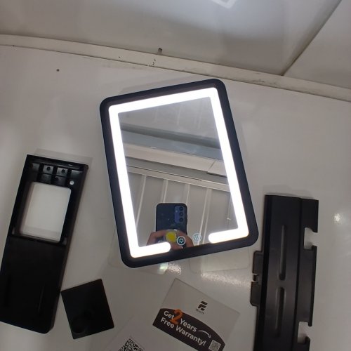 EEUUTY FOGLESS HEATED SHOWER MIRROR - 7" X 9" - BLACK image 2