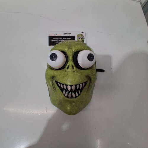ADULTS' UNISEX WAY TO CELEBRATE! GOOGLY EYE ALIEN HALLOWEEN MASK - OSFM - GREEN image 2