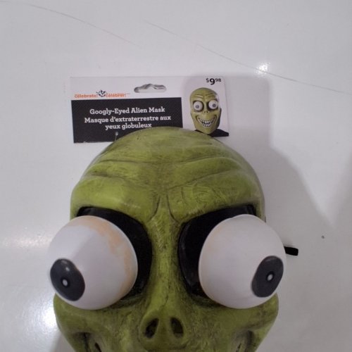 ADULTS' UNISEX WAY TO CELEBRATE! GOOGLY EYE ALIEN HALLOWEEN MASK - OSFM - GREEN image 3