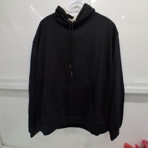 UNISEX FLEECE SHERPA LINED OVERSIZED PULLOVER HOODIE SWEATSHIRT - LARGE - BLACK image 3