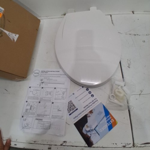 GARVEE ELONGATED SLOW CLOSE PLASTIC TOILET SEAT - 19" - WHITE (MODEL: PHO_11GXK800) image 2