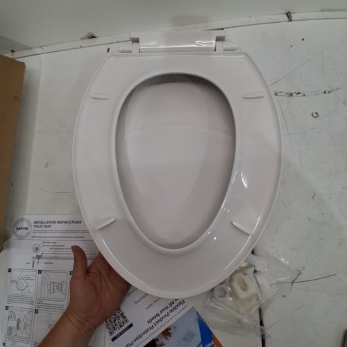 GARVEE ELONGATED SLOW CLOSE PLASTIC TOILET SEAT - 19" - WHITE (MODEL: PHO_11GXK800) image 4