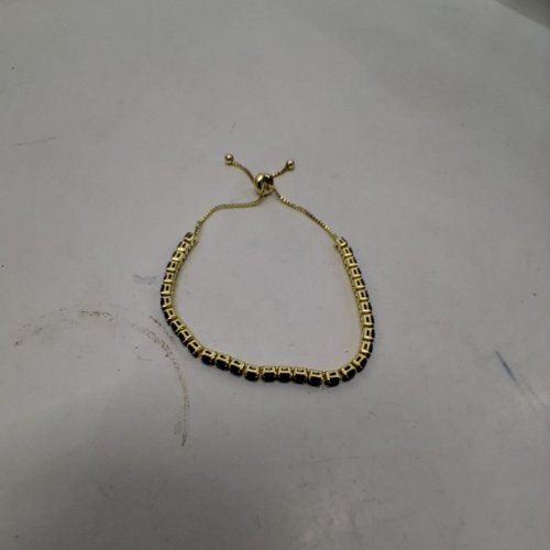 WOMENS E ADJUSTABLE CHAIN BLACK BEAD BRACELET - GOLD-TONE / BLACK (ITEM: H159) image 3