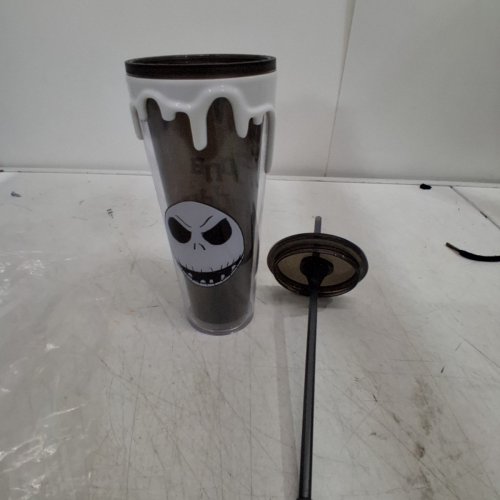 DISNEY THE NIGHTMARE BEFORE CHRISTMAS JACK DRIP TUMBLER CUP WITH STRAW - 24 OZ - BLACK image 3
