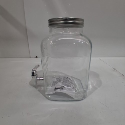 GLASS BEVERAGE DISPENSER JAR WITH SPOUT - 2 GAL - CLEAR image 3