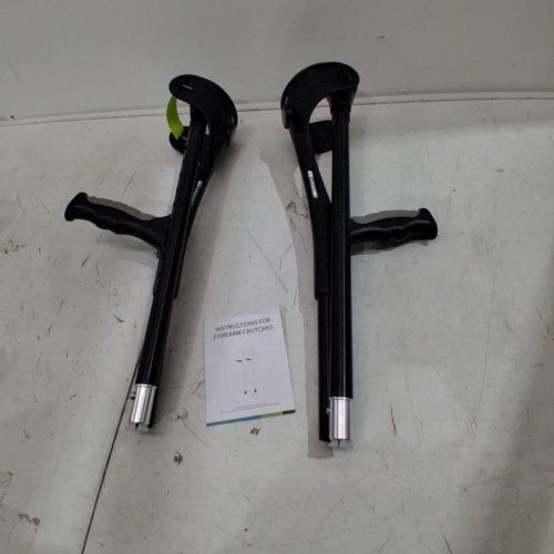 2PC ENLUNTRA FOREARM CRUTCHES FOR ADULTS ADJUSTABLE AND FOLDABLE - 36.4"-45.2" - BLACK image 3