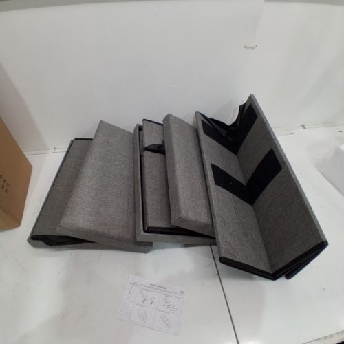 COZY KISS 4-TIER MULTI-FUNCTION PET STAIRS & STORAGE BIN SET - GREY image 2
