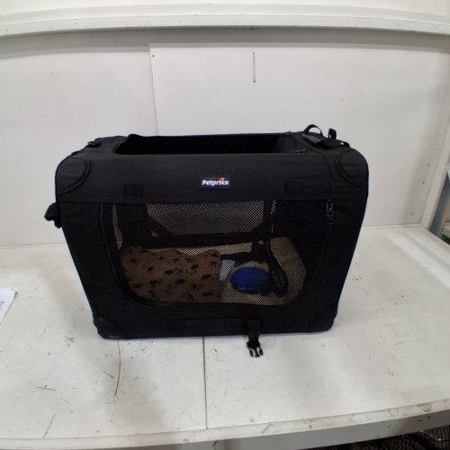 PETPRSCO PORTABLE COLLAPSIBLE PET CRATE WITH BLANKET AND BOWL - 30LBS CAP - 24" X 16" X 17" - BLACK (MODEL: PETPRSCO03-BK) image 2