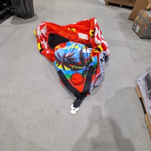 TOWABLE INFLATABLE TUBE WITH DUAL TOW POINT WITH 450 LBS MAX- RED/WHITE/YELLOW image 4