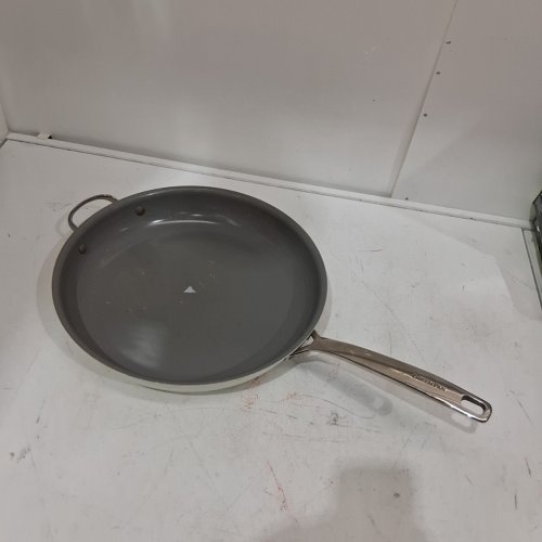 GREENPAN "THE BIG FRY" FRYPAN NON-STICK, PFAS-FREE, DISHWASHER SAFE & OVEN SAFE - 14" - CREAM (MODEL: 1972977) image 3